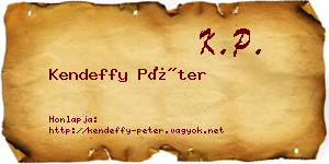 Kendeffy Péter névjegykártya