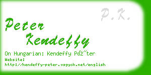 peter kendeffy business card